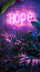 Sticker - Aesthetic wallpaper neon lighting purple.