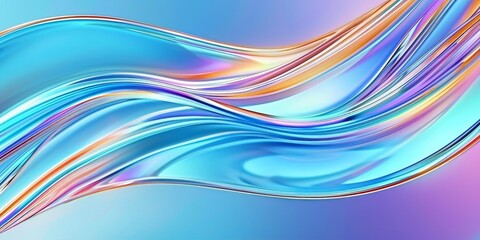 Fototapete - Abstract gradient design with colorful waves and flowing light, showcasing modern and vibrant aesthetic in a sleek, fluid composition