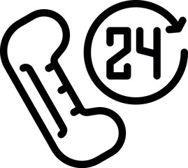 Poster - Phone with a 24 hours availability support sign is showing a business is always available