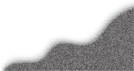 Poster - Dotted corner. Noise gradient fade stipple effect. Halftone grunge gradation shadow. Gritty grain border. Black wavy shape