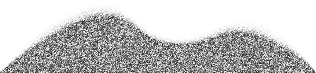 Poster - Dotted corner. Noise gradient fade stipple effect. Halftone grunge gradation shadow. Gritty grain border. Black wavy shape