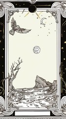 Wall Mural - Illustrations of tarot cards, the theme of isoterics and fortune telling Generative AI	
