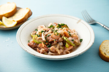 Wall Mural - Healthy seafood ragout with courgette