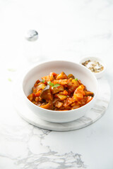 Canvas Print - Healthy harvest ragout with eggplant and tomato