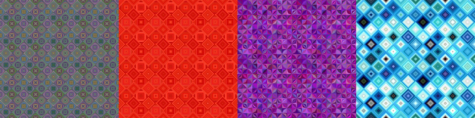 Poster - Seamless color geometric pattern set