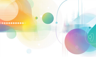 Fototapete - Light background with a gradient of colors, a light strip, circles, simple shapes, straight lines, vector graphics in symmetrical composition