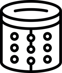Poster - Simple line icon of a smart speaker playing music, with buttons for volume and playback control