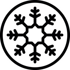 Poster - simple black and white snowflake icon symbolizing winter, cold and ice