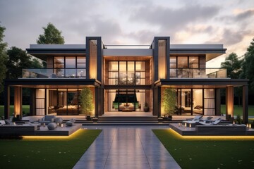 Wall Mural - Modern luxury home exterior design