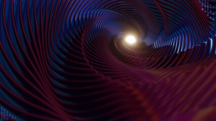 Poster - Abstract Spiral Tunnel with Neon Lights and Dynamic Curves..
