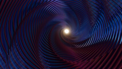 Poster - Abstract Spiral Tunnel with Neon Lights and Dynamic Curves..