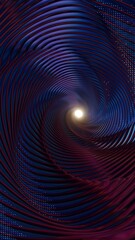 Poster - Abstract Spiral Tunnel with Neon Lights and Dynamic Curves..