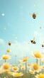 © Rawpixel.com - Flying yellow bumblebees animal invertebrate asteraceae.
