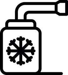 Poster - Black and white icon of a freon tank being refilled for air conditioning and refrigeration