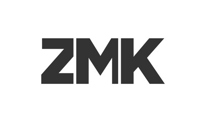 Poster - ZMK logo design template with strong and modern bold text. Initial based vector logotype featuring simple and minimal typography. Trendy company identity.