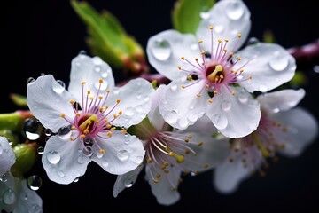 Sticker - Blossom with dew flower pollen nature.