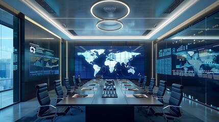 Aufkleber - Modern Conference Room with Technology