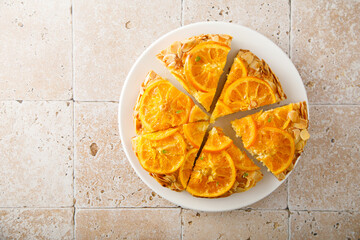 Wall Mural - Homemade vanilla cake with candied orange