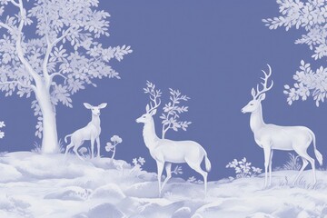 Wall Mural - Deers outdoors nature mammal.