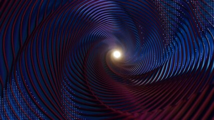 Poster - Abstract Spiral Tunnel with Neon Lights and Dynamic Curves

