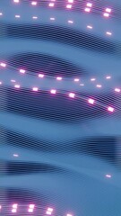 Poster - Abstract Wavy Line Pattern with Pink Neon Highlights

