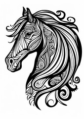 Wall Mural - Horse sketch art illustrated.