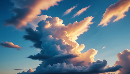 Wall Mural - sunset sky with clouds