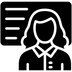 Sticker - Teacher Female vector icon illustration of Literature iconset.