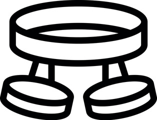 Poster - Simple line icon of a baby walker with wheels for toddlers starting walking
