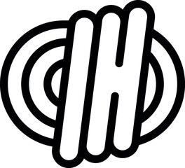 Poster - bold letter h logo intertwined with a target of concentric circles, conveying focus and precision