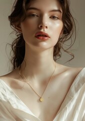 Sticker - Minimal gold necklace jewelry pendant fashion.