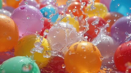 Poster - Labor Day water balloons. Generative AI.