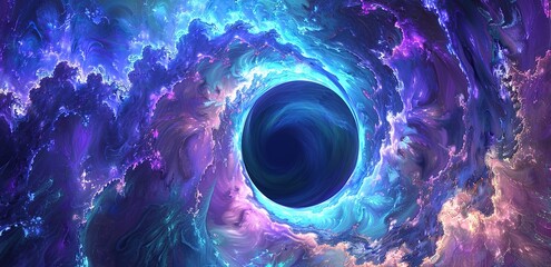 Wall Mural - illustration of an abstract colored galaxy forming a spiral