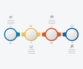 Poster - simple infographic timeline with thin line arrow 