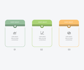 Poster - Business infographic editable square template. Timeline with 3 step, option, arrow