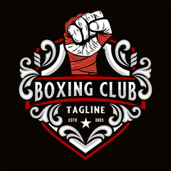 boxing vintage logo. emblem style. perfect for boxing sport