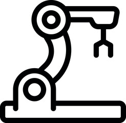 Aufkleber - robotic arm is moving an object on an assembly line in a factory