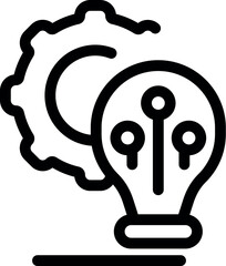 Poster - Simple icon representing the concept of innovation with a light bulb and a cogwheel