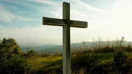 Wall Mural - christian cross in nature