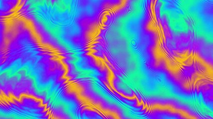 Poster - Abstract colorful background - metallic undulating liquid reflecting vibrant surface. 4k looped video. Dark blue abstract liquid surface