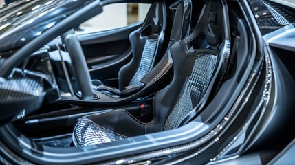 Poster - Discover the trend towards lightweighting in automotive design, where carbon fiber and aluminum alloys reduce vehicle weight and improve efficiency.