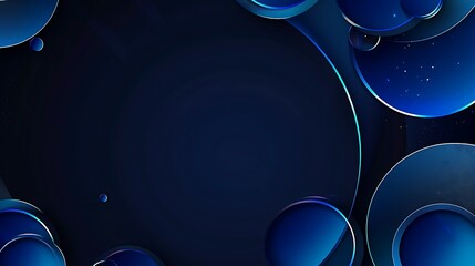 Poster - Dark blue abstract background with shiny geometric shape graphic