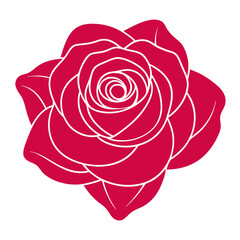 Sticker - A  elegant rose with a simple, bold outline