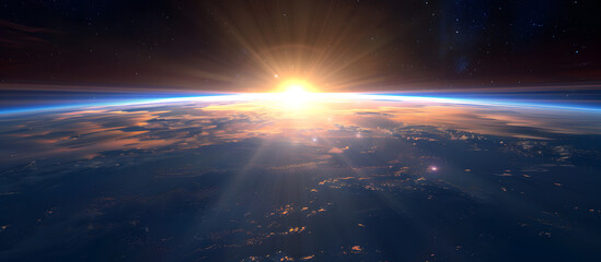 Wall Mural - sunrise from space