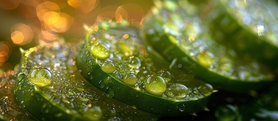 Sticker - Closeup of Dewy Aloe Vera Slices