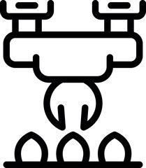 Poster - line icon illustration of a smart farm robot picking up crops