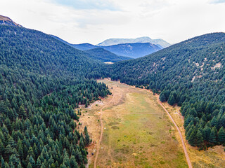 Sticker - The scenic view of Cedar Forest Research Institute in Çamkuyular, Elmalı, Turkey