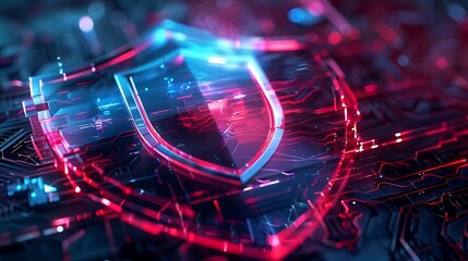 Poster - Cybersecurity Protecting your data in the digital world. AI generated