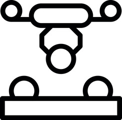 Poster - Icon of an industrial robot arm performing a pick and place operation on a factory production line