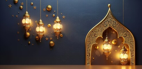 Wall Mural - a room with black walls with an Islamic theme